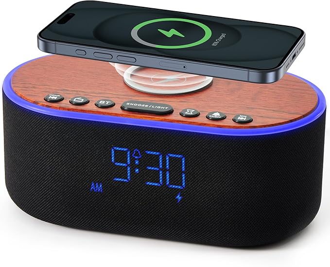 uscce Alarm Clock Bluetooth FM Radio: 10W Stereo Sound Speaker by USCCE