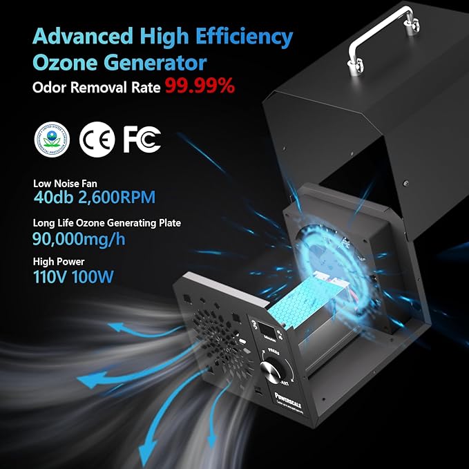 PowerScale Ozone Generator 90, 000mg/h O3 Intelligent Control Ozone Odor - Image 3