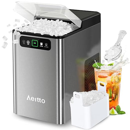 Aeitto Nugget Ice Maker Countertop, Pellet Ice Machine Soft Chewable Ice by Aeitto