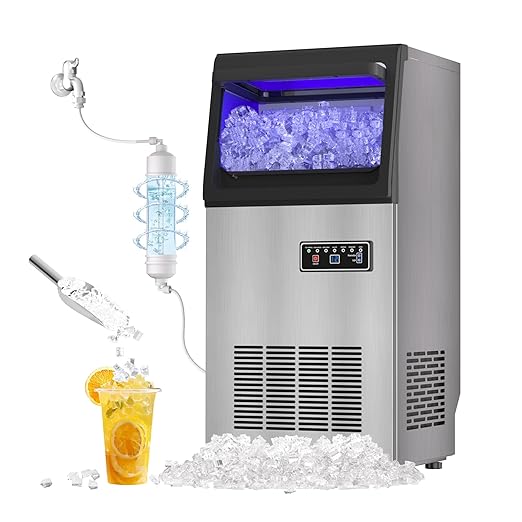 Commercial Nugget Ice Maker 80Lbs/24H by Amadvi