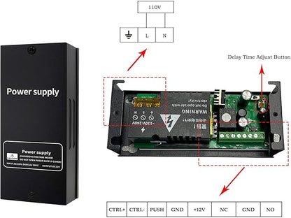 Door Access Control System 1200lbs Magnetic Lock Kit - Image 8
