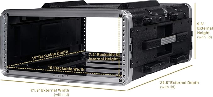 Sound Town Lightweight 4U PA DJ Rack/Road Case - Image 9