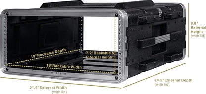 Sound Town Lightweight 4U PA DJ Rack/Road Case - Image 9