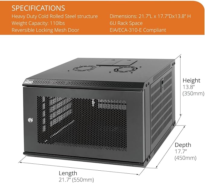 Tecmojo 6U Wall Mount Rack Network Cabinet - Image 2