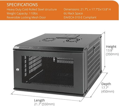 Tecmojo 6U Wall Mount Rack Network Cabinet - Image 2