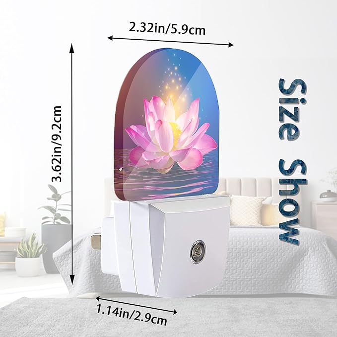 Axxitude Sparkle Pink Lotus Flower Night Lights Plug into Wall - Image 3