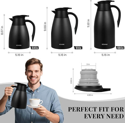 34 Oz Thermal Coffee Carafe, Stainless Steel Insulated Vacuum coffee crafts to - Image 4
