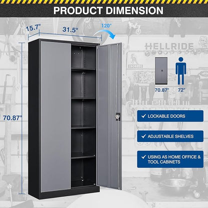 71” Tall Metal Storage Cabinet- Steel File Cabinets - Image 3
