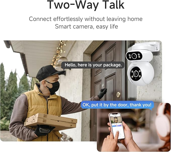 Noorio Dual Lens 2K Security Camera Outdoor, Outside Cameras - Image 4