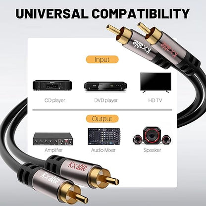 RCA Cable 50FT, 2RCA Male to 2RCA Male Stereo Audio Cable, 【Oxygen-Free Copper - Image 6