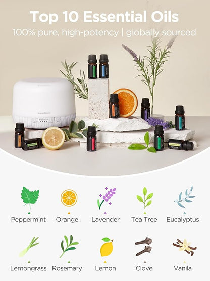 InnoGear Aromatherapy Diffuser & 10 Essential Oils Set, 500ml Essential Oil - Image 5