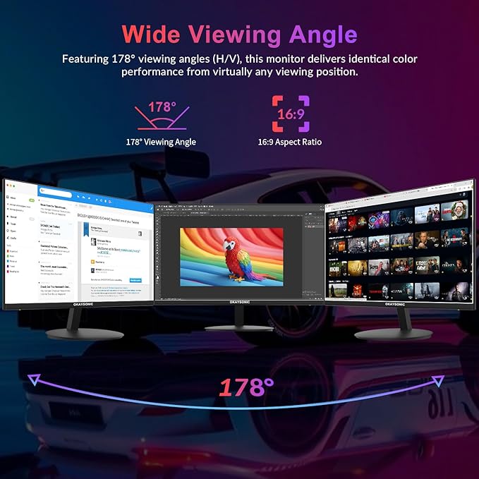 Computer Monitor 24 inch Eye Care 1080P Display HDMI, 丨FHD 1080P PC - Image 3