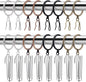 Glarks 120Pcs Antique Bronze Metal Drapery Curtain Hanging Rings with Stainless Steel 4 Prongs Curtain Pleat Hooks and Curtain Pin Hooks for Window Door Bathroom Curtain, 30mm Internal Diameter