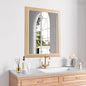 Amorho Bathroom Mirror, 24x30 Inch Wall Mirror, Oak Wood Grain Metal Framed by Amorho