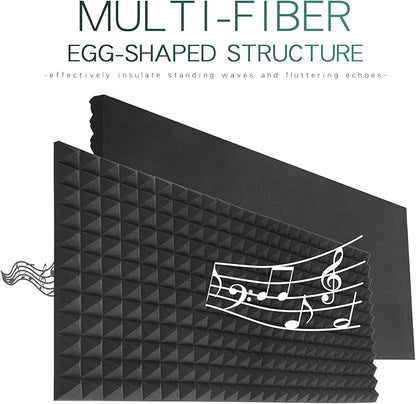 4 Pack Black Acoustic Foam Panels, High Density Soundproof Wall Panels - Image 8
