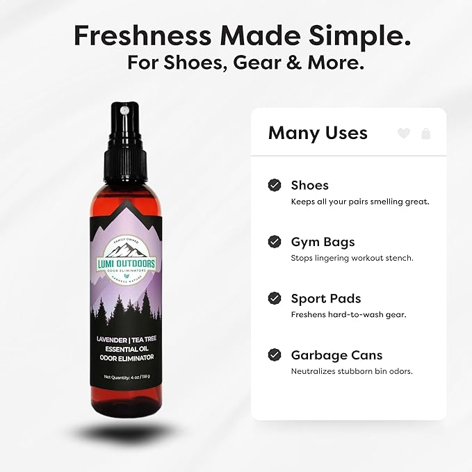 Lumi Outdoors Natural Shoe Deodorizer Spray & Odor Eliminator - Image 6