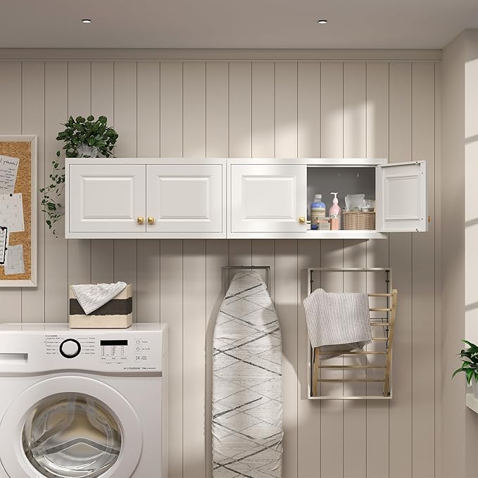 Metal Storage Cabinet with Doors, Small Kitchen Storage Cabinets, Steel - Image 4