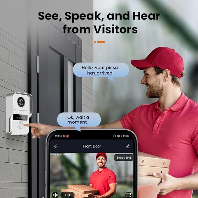 KeonBell 2 Wired Video Intercom System, 7 Inches Video Doorbell Camera - Image 3