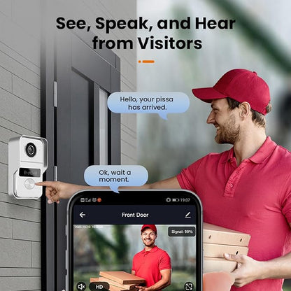 KeonBell 2 Wired Video Intercom System, 7 Inches Video Doorbell Camera - Image 3
