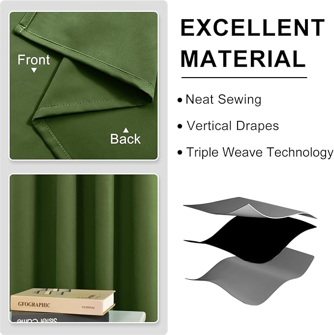 DWCN Blackout Curtains for Living Room, Room Drakening Curtains for Bedroom - Image 5