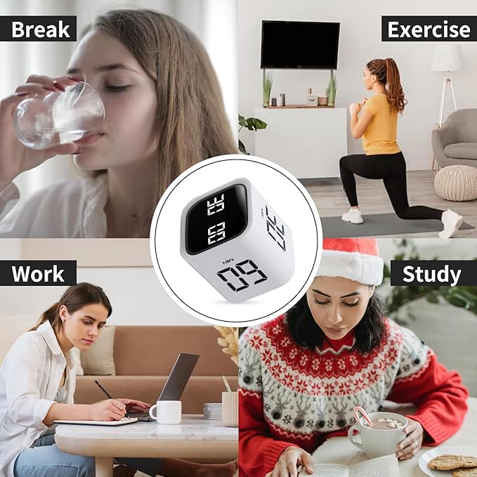 Productivity Timer Flip Gravity Sensor Cube Timer Countdown & Countup, Mute & - Image 3