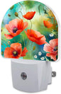sndheke Watercolor Red Poppies Flower Night Light, Abstract Colorful Floral by sndheke