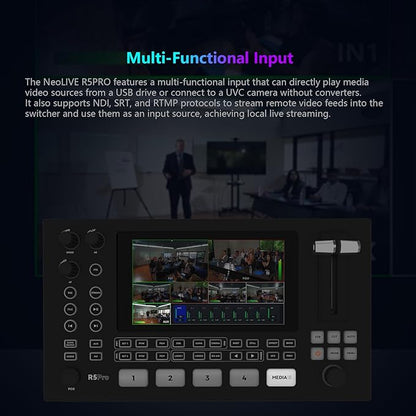 SPROLINK Neolive R5PRO Professional Live Streaming Switcher, 5.5-inch Screen - Image 3