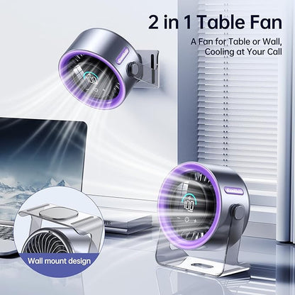 Coolhill USB Desk Fan for Bedroom: 100 Speeds Digital Display Quiet Table Fan - Image 3