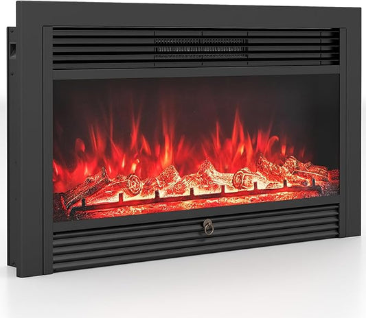Giantex 33" Electric Fireplace Insert, Wall Recessed/Mounted, Freestanding by Giantex