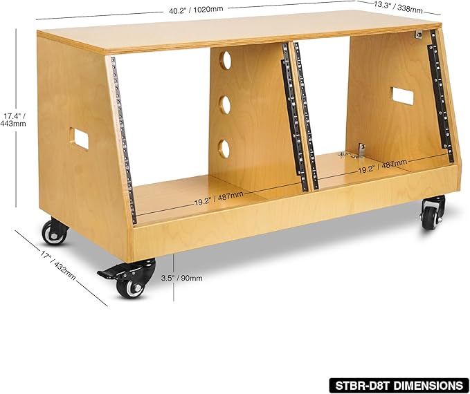 Sound Town DIY 2 x 8U Slanted Studio Rack - Image 6