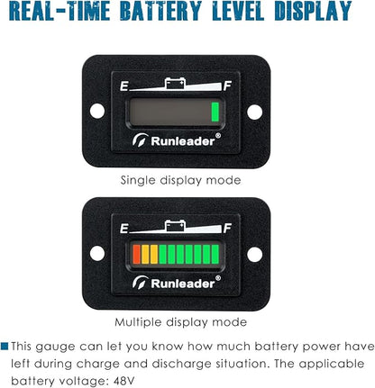 Runleader LED Battery Level Monitor, Charge and Discharge Display- Only Suitable - Image 2