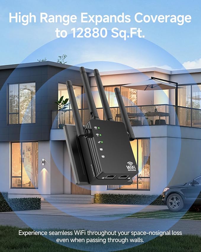 WiFi Extender Signal Booster for Home, WiFi Extender, Long Range up to 12880 Sq - Image 7