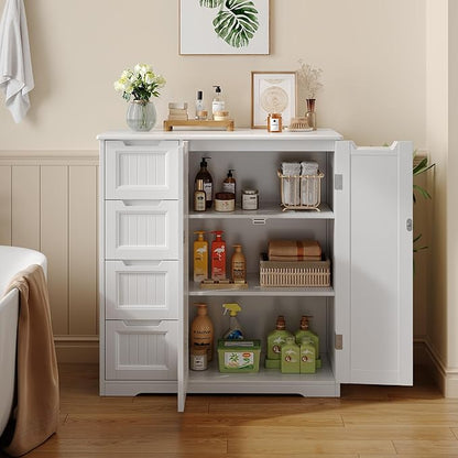 Gizoon Storage Cabinet, Bathroom Floor Cabinet, Kitchen Pantry, Side Storage - Image 2