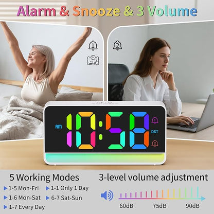 Alarm Clocks for Bedrooms, Digital Bedside Clock - Image 5