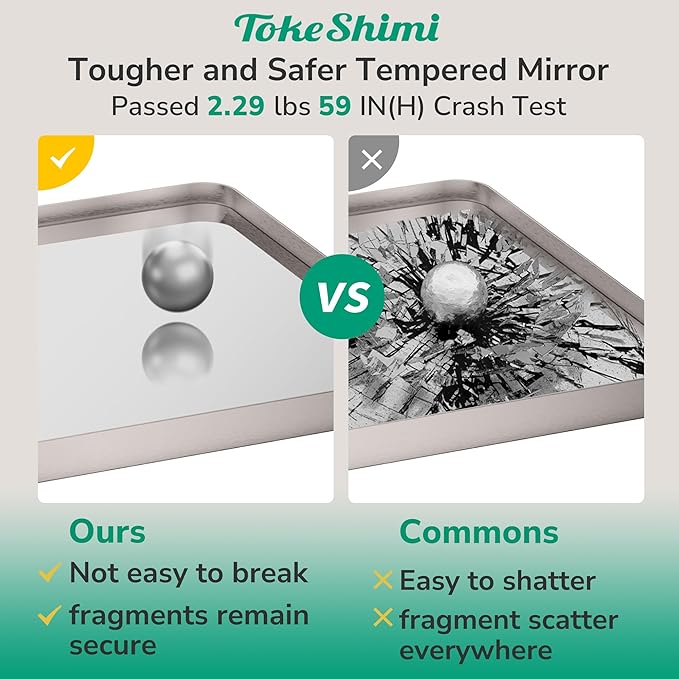 TokeShimi 30x36 Brushed Nickel Mirror - Image 5