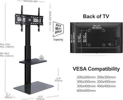 FITUEYES Swivel Floor TV Stand - Image 7