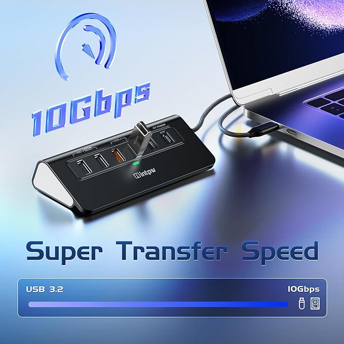 P9R PRO USB C Hub Ethernet, 10Gbps USB C Docking Station 10-in-1 - Image 5
