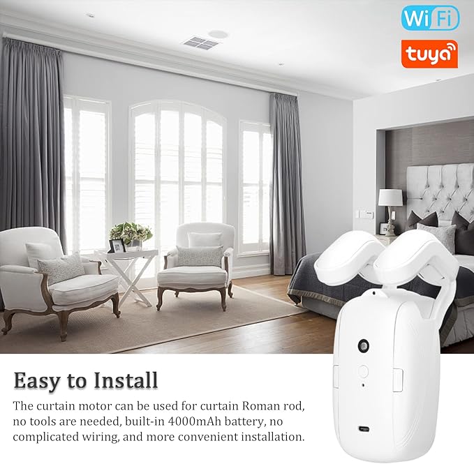 2PCS Tuya WiFi Intelligent Curtain Motor Electric Curtain Robot Automatic - Image 3