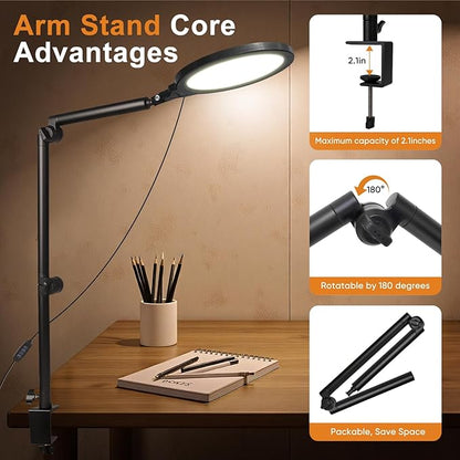 Desk Ring Light, 360°Rotate & Flexible Height Full-Screen Overhead Ringlight - Image 6