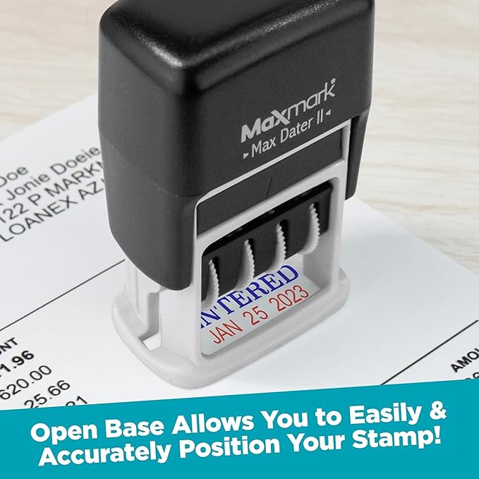 MaxMark Self-Inking Rubber Date Office Stamp - Image 5