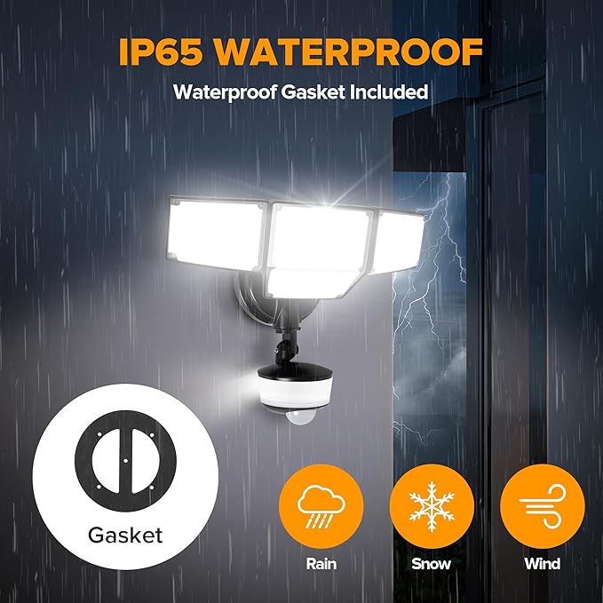 LUTEC 84W 9500LM LED Security Light Hardwire Motion Sensor Outdoor Lights - Image 7