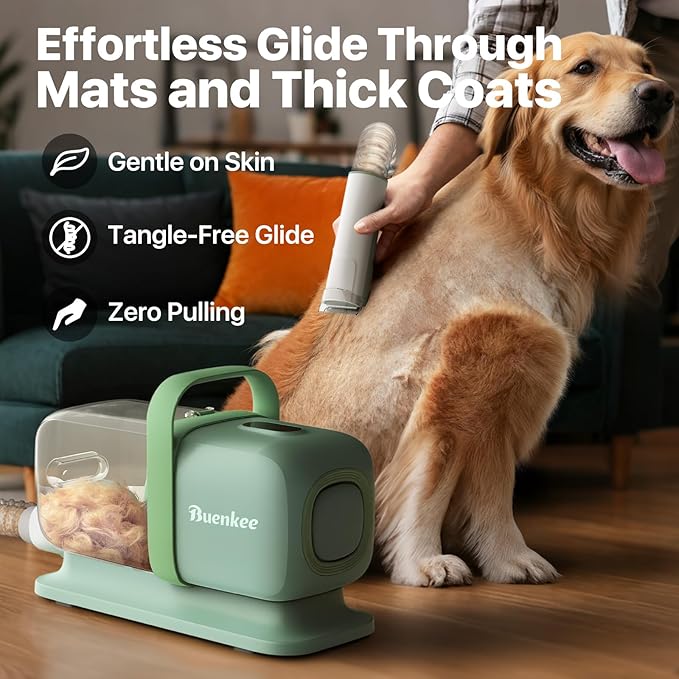 Dog Grooming Kit with Vacuum, 15000Pa Pet Hair Clipper and Shedding Brush - Image 4