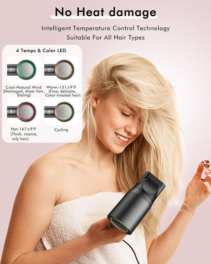 Hair Dryer, 160000 RPM Professional High Speed Ionic Blow Dryer, 500 Million - Image 4