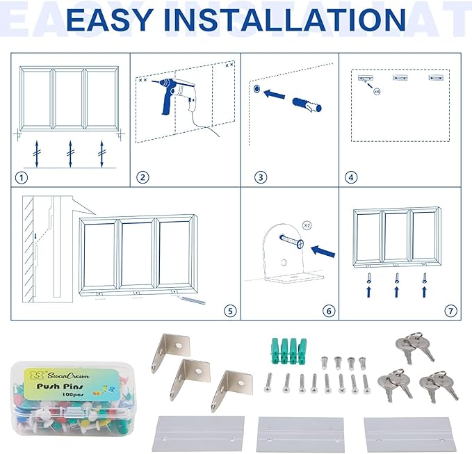 Outdoor Bulletin Board Weatherproof 72x36 in, Enclosed Bulletin Board - Image 5