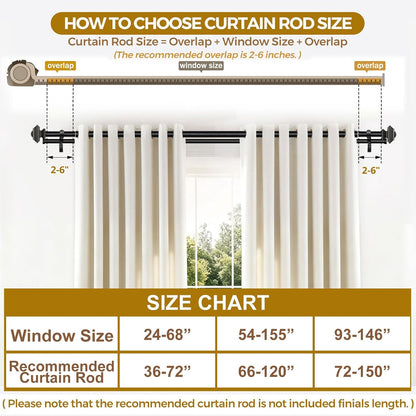 KAMANINA Double Curtain Rods for Windows 72-144 Inches Black Heavy Duty | 1 Inch Telescoping, 6-12 Feet Extra Long, Dual Curtain Rod for Living Room, Sliding Glass Door, Square End