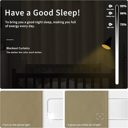 Easy-Going Blackout Curtains for Bedroom, Solid Thermal Insulated Grommet and - Image 2