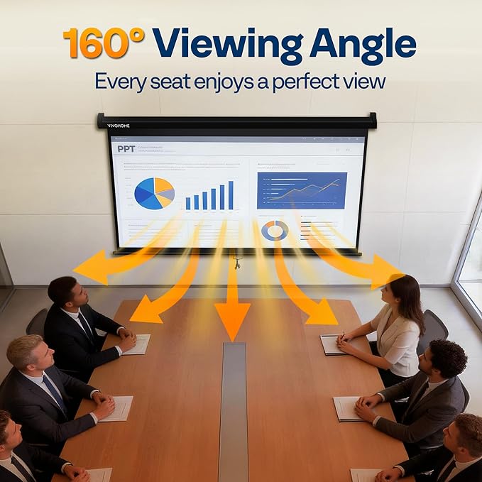 VIVOHOME 100 Inch 16:9 Pull Down Projector Screen, HD 4K Retractable Movie - Image 7