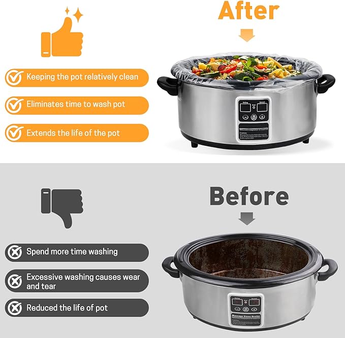 40 Pack Slow Cooker Liners, Large Size 13"x 21" Cooking Bags Disposable Pot - Image 7
