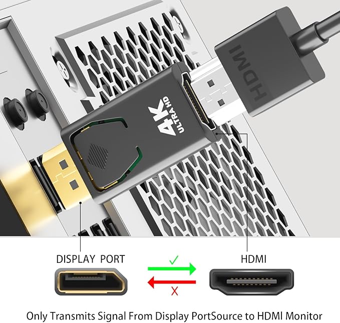 Mbiydeg DisplayPort to HDMI Adapter 4K 30Hz, Stable Signal - Image 2
