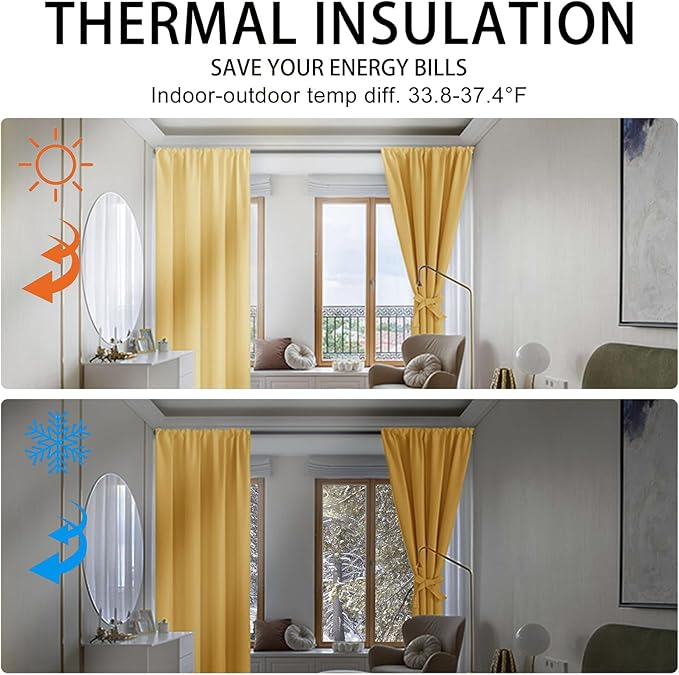 JIUZHEN Blackout Curtains for Bedroom - Image 5